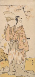Der Schauspieler, 3. Sawamura Sojuro mit einem offenen Fächer, ca. 1779