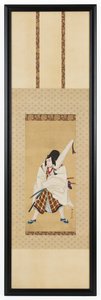 Der Schauspieler Ichikawa Ebizo III als Matsuomaru im Stück Sugawara und die Geheimnisse der Kalligraphie, 18. Jahrhundert von Katsukawa Shunko