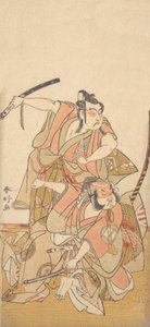 Der Schauspieler Ichikawa Yaozo II in der Rolle von Soga no Goro, ca. 1772 von Katsukawa Shunko