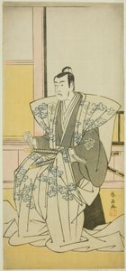 Der Schauspieler Matsumoto Koshiro IV als Hatakeyama Shigetada im Stück Edo no Fuji Wakayagi Soga, aufgeführt im Nakamura Theater im ersten Monat, 1789 von Katsukawa Shunsen