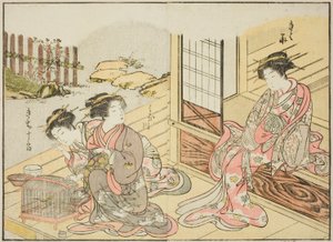 Kurtisanen des Kagemanjiya, aus dem Buch "Spiegel der schönen Frauen der Vergnügungsviertel," Bd. 1 von Katsukawa Shunsho