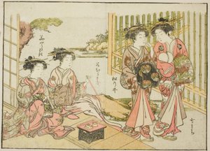 Kurtisanen des Matsubaya, aus dem Buch "Spiegel der schönen Frauen der Vergnügungsviertel (Seiro bijin awase sugata kagami)," Bd. 1
