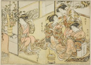 Kurtisanen des Matsuneya, aus dem Buch "Spiegel der schönen Frauen der Vergnügungsviertel (Seiro bijin awase sugata kagami)," Bd. 1