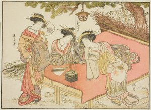 Kurtisanen des Yadaya, aus dem Buch "Spiegel der schönen Frauen der Vergnügungsviertel (Seiro bijin awase sugata kagami)," Bd. 1