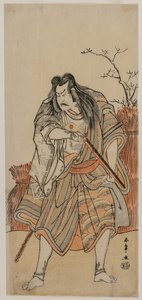 Nakajima Kanzaemon als ein als Jäger verkleideter Lord mit Gewehr, ca. frühe 1780er Jahre