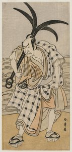 Nakamura Nakazo I als ein Bürger, der einen Anker hält von Katsukawa Shunsho