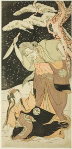 Nakamura Utaemon I als Karashi Baba und Yoshizawa Sakinosuke III als Shirotae