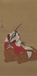 Nikuhitsu ukiyo-e: Ichikawa Danjūrō V in der Shibaraku-Rolle, ca. 1778 von Katsukawa Shunsho
