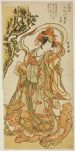 Osagawa Tsuneyo II als Itsukushima Tennyo im Kabuki-Stück „Tokimekuya o-Edo no hatsuyuki“