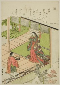 "Ro": Seetang, aus der Serie "Geschichten von Ise in modischen Brokatbildern (Furyu nishiki-e Ise monogatari)"