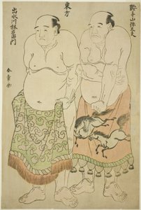 Sumo-Ringer der Ostgruppe: Kurateyama Yadayû und Izumigawa Rin’emon von Katsukawa Shunsho