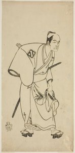 Der Schauspieler Arashi Otohachi I als Hotei Ichiemon im Stück Ayatsuri Kabuki Ogi, aufgeführt im Nakamura-Theater im siebten Monat, 1768