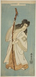 Der Schauspieler Ichikawa Danjuro IV möglicherweise als Tenjiku Tokubei im Stück "Tenjiku Tokubei wendet das Ruder nach Hause (Tenjiku Tokubei Kokyo no Torikaji)", aufgeführt im Nakamura-Theater im achten Monat, 1768
