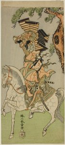 Der Schauspieler Ichikawa Danjuro V als Soga no Goro Tokimune im Stück Sakai-cho Soga Nendaiki, aufgeführt im Nakamura-Theater im ersten Monat, 1771 von Katsukawa Shunsho