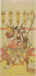Der Schauspieler Ichikawa Danjuro V als Yanone Goro im Stück Kuruwa-gayoi Komachi Soga, aufgeführt im Nakamura-Theater im fünften Monat, 1781 von Katsukawa Shunsho