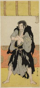 Der Schauspieler Ichikawa Danjuro V als Mönch Mongaku verkleidet als Seizaemon Bozu im Stück Oakinai Hiru ga Kojima, aufgeführt im Nakamura-Theater im elften Monat, 1784 von Katsukawa Shunsho