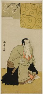Der Schauspieler Ichikawa Monnosuke II als buddhistischer Mönch im Stück Edo no Hana Mimasu Soga, aufgeführt im Nakamura-Theater im vierten Monat, 1783 von Katsukawa Shunsho