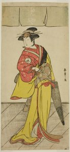 Der Schauspieler Iwai Hanshiro IV als Osuwa im Stück Koi no Yosuga Kanagaki Soga, aufgeführt im Ichimura Theater im vierten Monat, 1789 von Katsukawa Shunsho