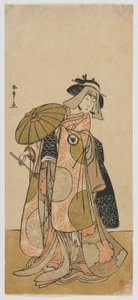 Der Schauspieler Iwai Hanshiro IV als Reisender, Edo-Periode, ca. 1790 von Katsukawa Shunsho