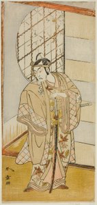 Der Schauspieler Matsumoto Koshiro IV als Matsuo-maru im Stück Sugawara Denju Tenarai Kagami, aufgeführt im Nakamura-Theater im neunten Monat, 1773