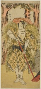 Der Schauspieler Nakamura Nakazo I als Hakamadare Yasusuke oder Watanabe no Tsuna (?) im Stück Shintenno Tonoi no Kisewata (?), aufgeführt im Nakamura-Theater (?) im elften Monat, 1781 (?) von Katsukawa Shunsho
