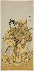 Der Schauspieler Nakamura Nakazo I als Kudo Sukestune (?) im Stück Kokimazete Takao Soga (?), aufgeführt im Ichimura Theater (?) im zweiten Monat, 1778 von Katsukawa Shunsho
