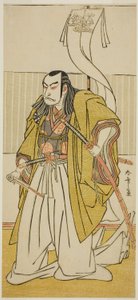 Der Schauspieler Nakamura Nakazo I als Kusunoki Masayuki verkleidet als Uji no Joetsu, im Stück Go Taiheiki Shirishi-banashi, aufgeführt im Morita Theater im vierten Monat, 1780 von Katsukawa Shunsho