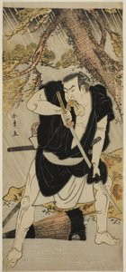 Der Schauspieler Nakamura Nakazo I als Ono Sadakuro im Stück Kanadehon Chushingura, aufgeführt im Ichimura-Theater im sechsten Monat, 1783