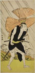 Der Schauspieler Nakamura Nakazo I als Ono Sadakuro im Stück Kanadehon Chushingura, aufgeführt im Nakamura Theater im fünften Monat, 1776 von Katsukawa Shunsho