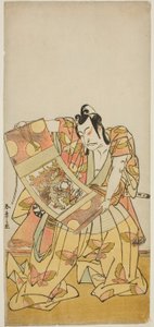 Der Schauspieler Nakamura Nakazo I als Soga no Goro Tokimune im Stück Kazoe Uta Ta Ue Soga, aufgeführt im Nakamura Theater im ersten Monat, 1776 von Katsukawa Shunsho