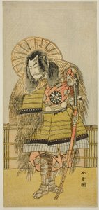 Der Schauspieler Nakamura Nakazo I als Takechi Jubei Mitsuhide im Stück Shusse Taiheiki, aufgeführt im Nakamura Theater im achten Monat, 1775 von Katsukawa Shunsho