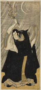 Der Schauspieler Nakamura Nakazo I als Donnergott, eine Inkarnation von Kan Shojo, im Stück "Sugawara Denju Tenarai Kagami," aufgeführt im Morita Theater im dritten Monat, 1780 von Katsukawa Shunsho