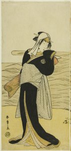 Der Schauspieler Nakamura Riko I als Hanako, die Tochter von Koshiba Kamon, verkleidet als Yotaka (niedrigklassige Prostituierte), im Stück Kotobuki Banzei Soga, aufgeführt im Ichimura-Theater im fünften Monat, 1783