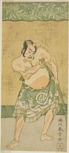 Der Schauspieler Nakamura Sukegoro II als Sumoringer Matano no Goro im Stück Myoto-giku Izu no Kisewata, aufgeführt im Ichimura Theater im elften Monat, 1770 von Katsukawa Shunsho