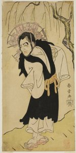 Der Schauspieler Nakamura Utaemon I als Mönch Seigen vom Kiyomizu-Tempel im Stück Soga Moyo Aigo no Wakamatsu, aufgeführt im Nakamura-Theater im dritten Monat, 1769