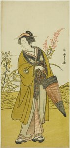 Der Schauspieler Otani Tomoemon I als Otsuma im Stück Kabuki no Hana Bandai Soga, aufgeführt im Ichimura Theater im vierten Monat, 1781 von Katsukawa Shunsho