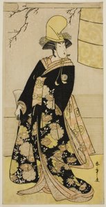 Der Schauspieler Segawa Kikunojo III als Shirabyoshi-Tänzer in Musume Dojo-ji im Stück Edo no Hana Mimasu Soga, aufgeführt im Nakamura Theater im vierten Monat, 1783