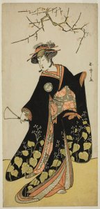 Der Schauspieler Segawa Kikunojo III als der Geist von Joro-gumo (Huren-Spinne) verkleidet als Maiko Tsumagiku (?), im Stück Shitenno Tonoi no Kisewata (?), aufgeführt im Nakamura-Theater (?) im elften Monat, 1781 (?) von Katsukawa Shunsho