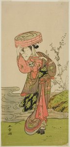 Der Schauspieler Segawa Yujiro (oder Segawa Kikunojo III) in einer unbekannten Rolle von Katsukawa Shunsho