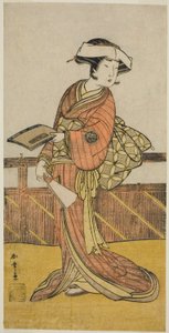 Der Schauspieler Yamashita Kinsaku II als Oishi (?) im Stück Kanadehon Chushin Nagori no Kura (?), aufgeführt im Nakamora Theater (?) im neunten Monat, 1780 (?) von Katsukawa Shunsho