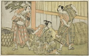 Das Stück Kuni no Hana Ono no Itsumoji, aufgeführt im Nakamura Theater im elften Monat, ca. 1772