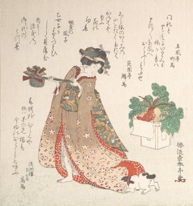 Junge Frau mit Weinkrug für die Neujahrszeremonie, ca. 1815