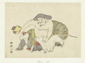Daikoku und seine Ratte von Katsukawa Shunzan