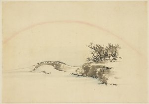 Landschaft mit Regenbogen von Katsushika (school of) Hokusai