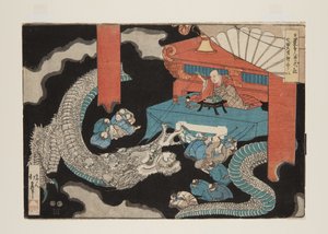 Ursprung von Shichimen Daimyojin von Katsushika Hokui