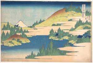36 Ansichten des Berges Fuji: Blick auf den Hakone-See, Provinz Sagani