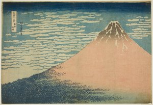 Eine milde Brise an einem schönen Tag (Gaifu kaisei), aus der Serie "Sechsunddreißig Ansichten des Berges Fuji (Fugaku sanjurokkei)"