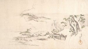Schneebedeckte Landschaft mit grauen Wolken, ca. 1800