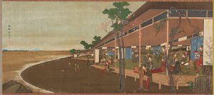 Ein Vergnügungsort am Meer, spätes 18. - frühes 19. Jahrhundert von Katsushika Hokusai
