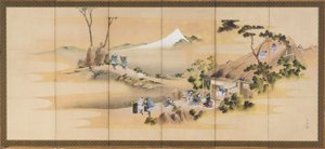 Landschaftsszenen und Berg Fuji, eines von einem Paar, Edo-Zeit, ca. 1830-1832 von Katsushika Hokusai